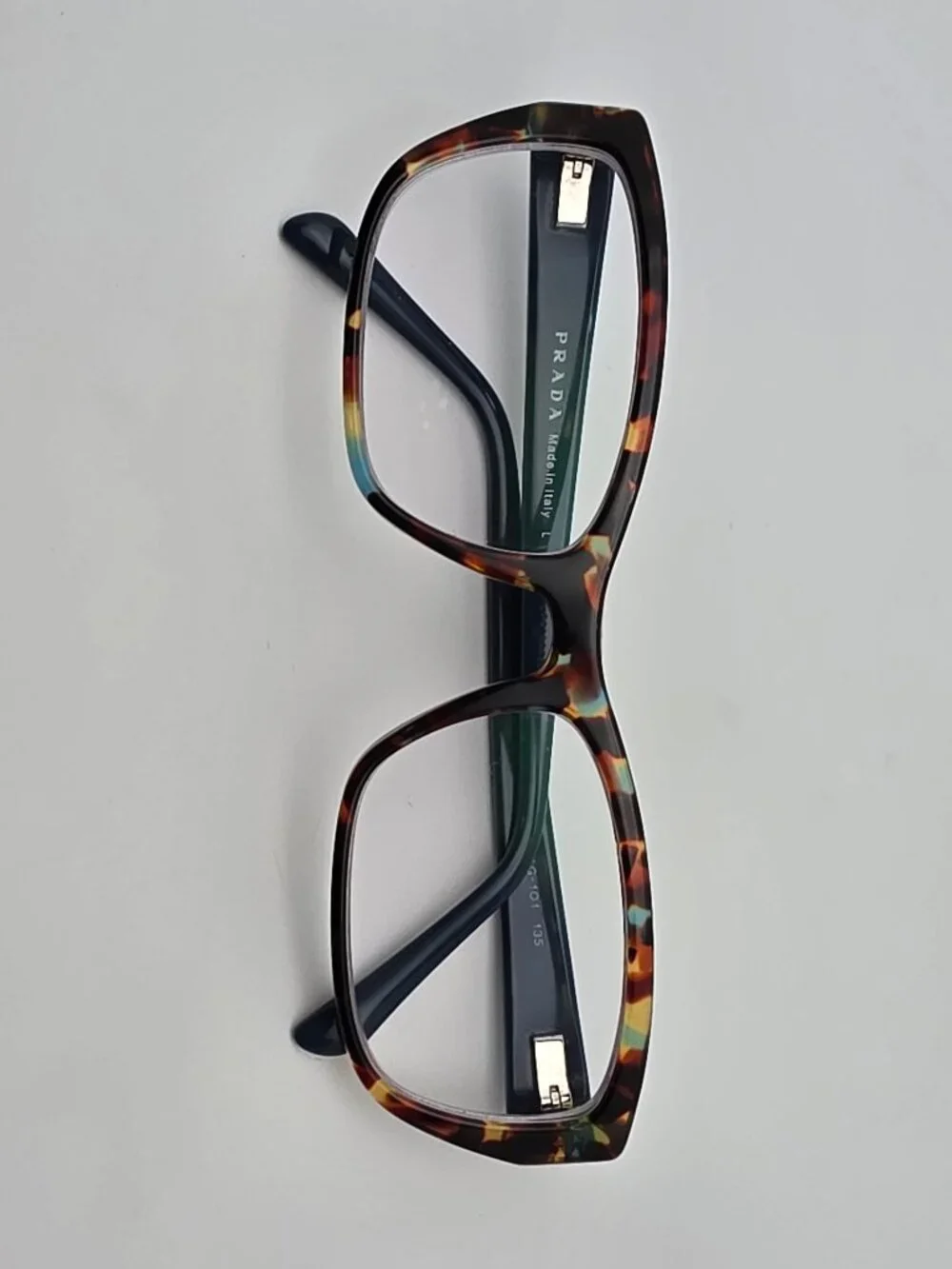 Prada VPR 18O NAG-1O1 Spotted Blue Havana Eyeglasses Frame w/ Case 54-18-135
